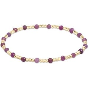 Enewton gemstone gold sincerity pattern 3mm bead bracelet - ruby